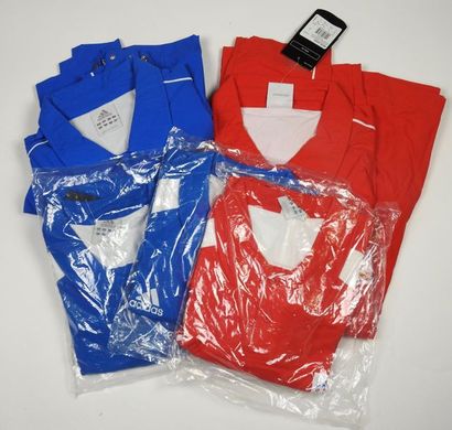 null Cinq vestes polo 2003 (rouge et bleu). Neuves. 
