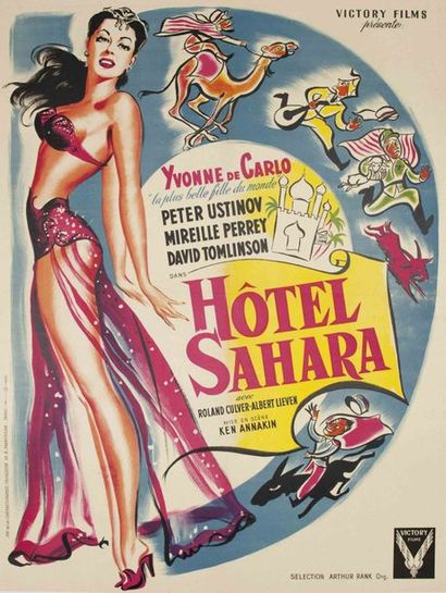 null Affiche «Hôtel Sahara «77 X 50 cm. Imprimé par la Cinémagraphie.