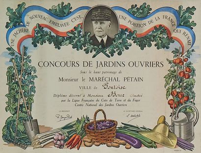 null «Concours des jardins ouvriers» Année 1941/44. Imp. Draeger.
37 x 49 cm.