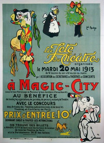 null Affiche entoilée «Fête du théâtre à Magic-City» illust. Par Joel Bidge.
1913....