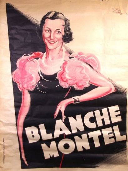 null Blanche Montel illust, par R; Vacher 33.. 160 x 120 cm. Dechirures.