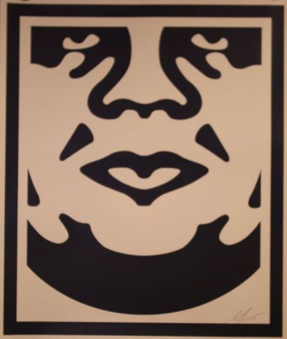 null Affiche «Visage, nez et cheveux» daté 2017. 65 x75 cm