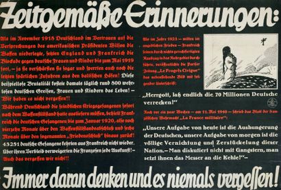 null Deux placards de propagande allemande de 1940, imprimé sur carton fort 80 x...