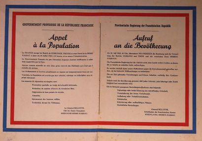 null Affichette bilingue du gouvernement provisoire concernant l'occupation française...