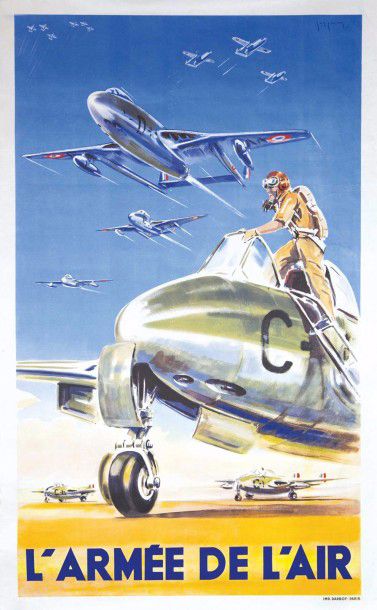 null Affiche «De Havilland -"Armée de L'air» 99 x 60 cm.