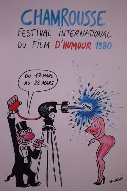 null Sept affiches à Chamrousse «festival international du film d'humour» dessiné...