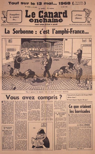 null Journal «Le Canard enchainé». Mai 1968. 5 exemplaires.