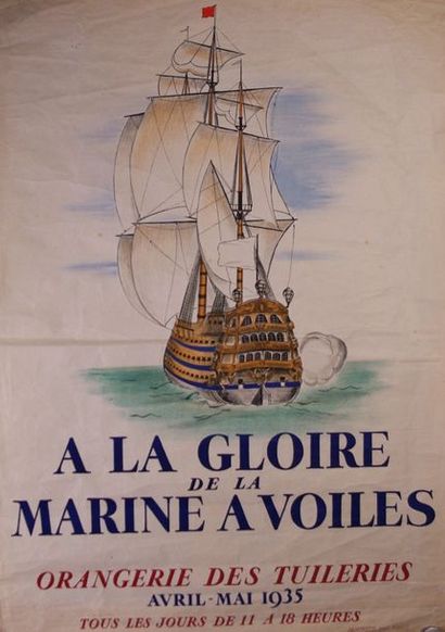null «A la gloire de la Marine à voile» à l'orangeraie des Tuileries en 1935 et Salon...