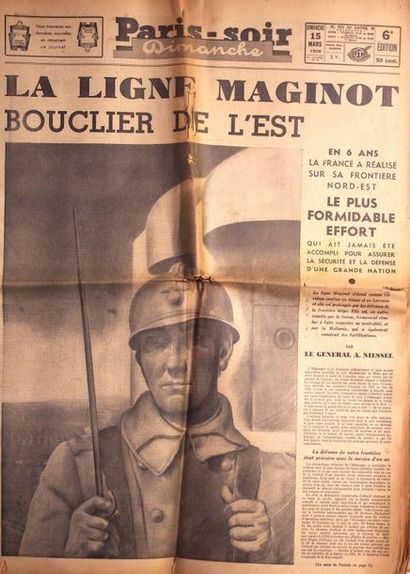 null Journal de France Soir: «La ligne Maginot, Bouclier de l'Est»
Année 1936.