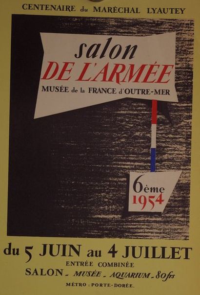 null Affichette «Salon de l'armée» 1954. 39 x 28 cm