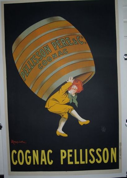 null Affiche entoilée Léonetto Capiello «Cognac Pellisson» 1907.
118 x 79 cm. Impr....