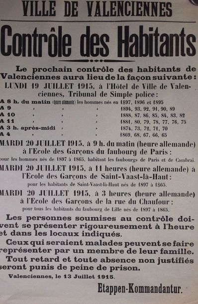 null 5 affiches de la ville de Valenciennes concernant le contrôle des habitants...