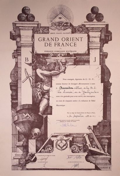null Dix documents concernant la franc-maçonnerie: 1. Tableau de la loge française...