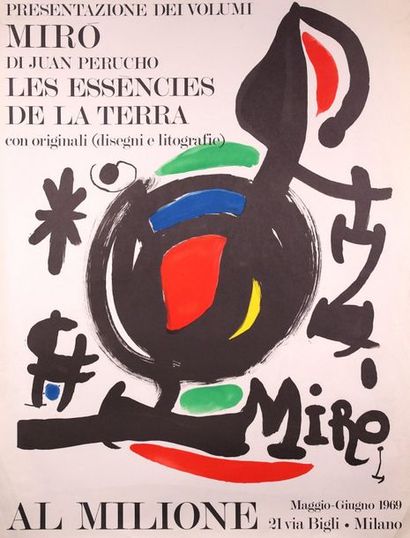 null Affiche «Miro» Galerie Al Milione, Milan. 1969. 76 x 58 cm.