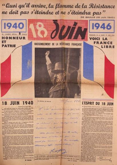 null Sept documents concernant le Général de Gaulle. 1945/46. Formats divers.
