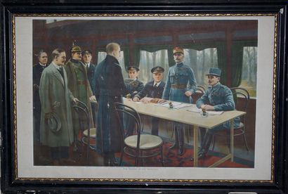 null «The signing the Armistice»: Foch et les hauts responsables militaires reçoivent...