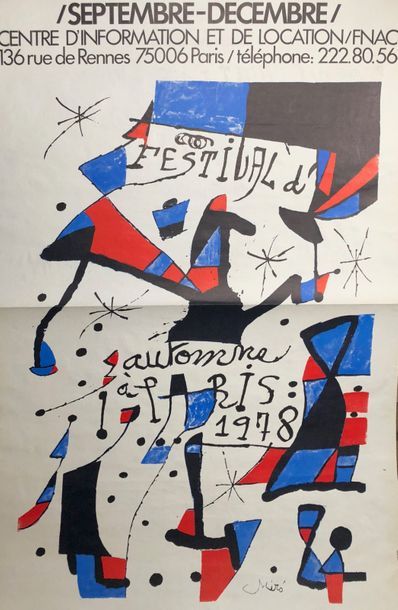 null Joan Miro


Affiche du festival d’automne 1978


120 x 80 cm


Etat moyen, ...