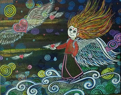 Corinne AGUSTIN Donnez leurs des ailes, 2016
Poscas sur toile
40 x 50 cm