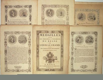null MÉDAILLES DE LOUIS XIV. 1702: 21 Pages gravées, tirées des «Médailles sur les...