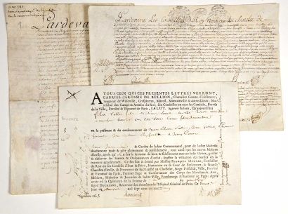 null PARIS. CORPORATIONS. 3 BREVETS D'APPRENTISSAGE (1743/1751).
Paris 1744. Brevet...