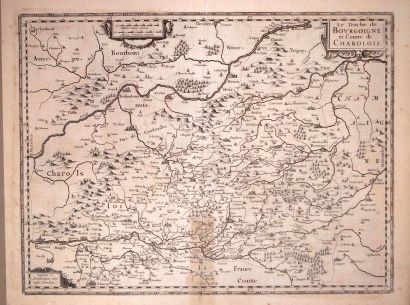 null Carte XVIIe s.: «De Duché de BOURGOGNE et le Comté de CHAROLAIS. «Le Duche de...