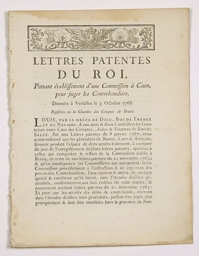 null (CALVADOS. 1769. CONTREBANDE) - "Lettres Patentes du ROI, portant établissement...