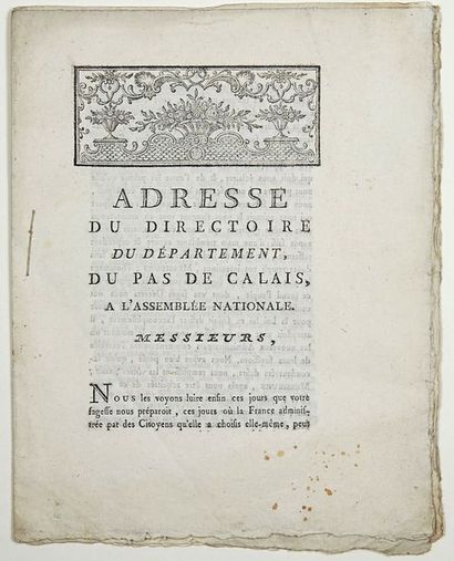 null (PAS DE CALAIS. MONARCHIE CONSTITUTIONNELLE du 3 Septembre 1791) - ADRESSE du...