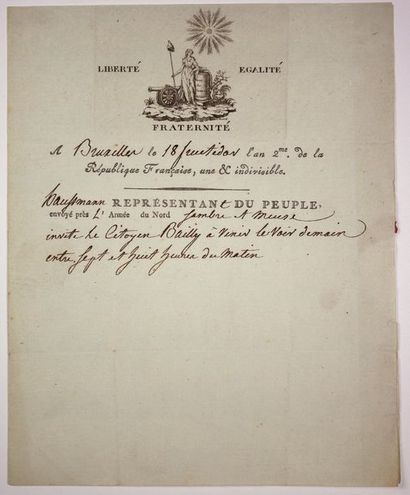 null HAUSSMANN (Nicolas) 1760 - 1846 - Conventionnel de SEINE-ET-OISE, Maire de CHAVILLE...