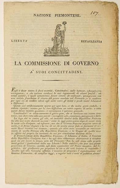 null ARMÉE D'ITALIE. Proclamations du Général JOURDAN et du Général OUDINOT (Futurs...