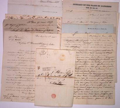 null ILE MAURICE. PORT LOUIS. NANTES (44). 13 Lettres et pièces de 1828 à 1839: Correspondance...