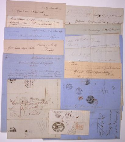 null INDE FRANÇAISE. PONDICHÉRY. NANTES (44). 17 Lettres et pièces de 1827 à 1859:
Correspondance...