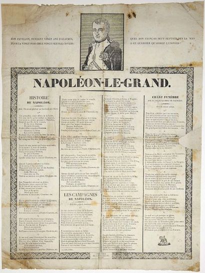 null (HAUTE-LOIRE. NAPOLÉON 1ER.) Placard (53 x 40) «NAPOLÉON-LE-GRAND.» Histoire...