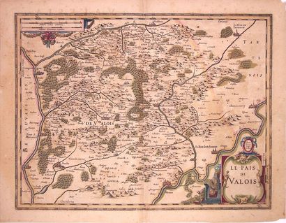 null Carte XVIIe s.: «Le Pais de VALOIS», Hendrick Hondius, 1620 (Crépy, la Ferté-Milon,...