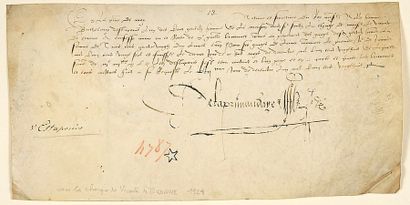 null (ARMÉE DE TURENNE. 1528.) Quittance du paiement des gages de Barthélémy D'ESTAPOUIS...