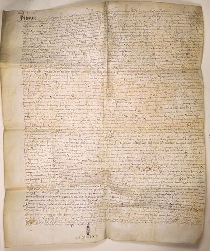 null HAUTE-GARONNE. 1529. Parchemin (73 x 60) Accord entre Messire Jacques de MUNIT...