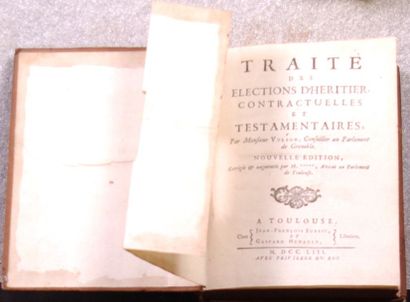 null Livres de droit : « Traité d’héritiers » 1753 + « Code Justinien » 1620 + « Code...