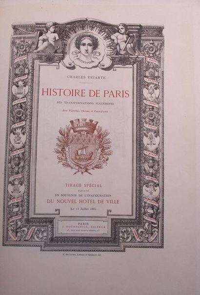 null Charles Yriarte « Histoire de Paris et ses transformations successives » Tirage...