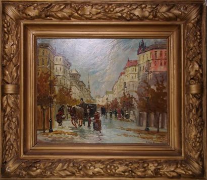 null Berkes Antal (1874-1938). Ecole hongroise. « Grand boulevard » H/T SBD 60x50...