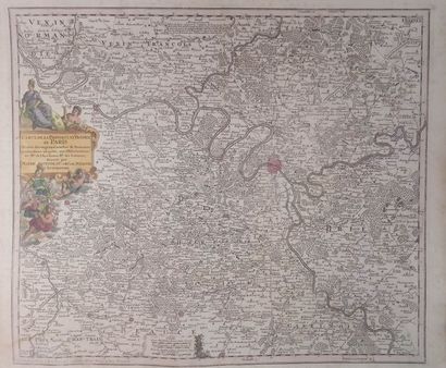null Carte XVIII e s. Paris et Ile de France - Cum Gratia & Privil...( 54 x 63 c...