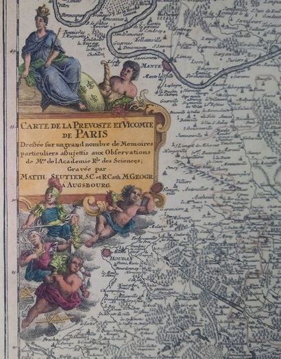 null Carte XVIII e s. Paris et Ile de France - Cum Gratia & Privil...( 54 x 63 c...