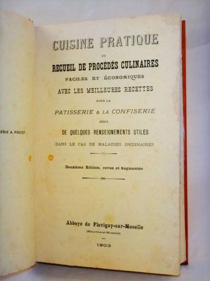 null ABBAYE de FLAVIGNY-SUR-MOSELLE. Cuisine Pratique ou recueil de procédés culinaires...