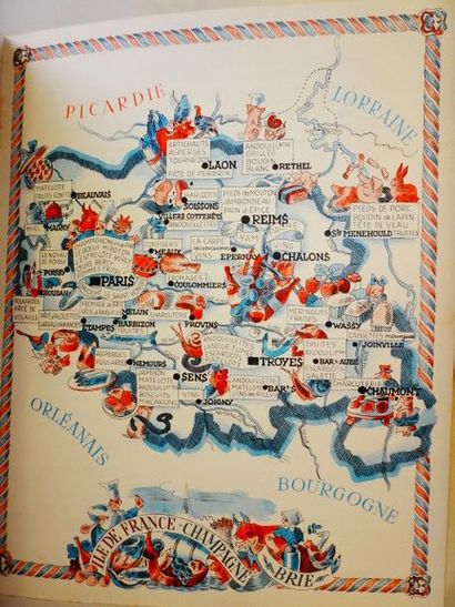 null CURNONSKY, Maurice. Atlas de la Gastronomie française. Illustrations de Libis....