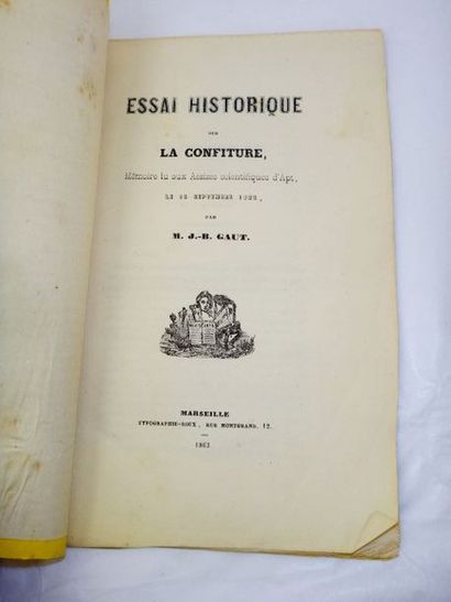 null GAUT, J.B. Essai historique sur la confiture, mémoire lu aux Assises scientifiques...