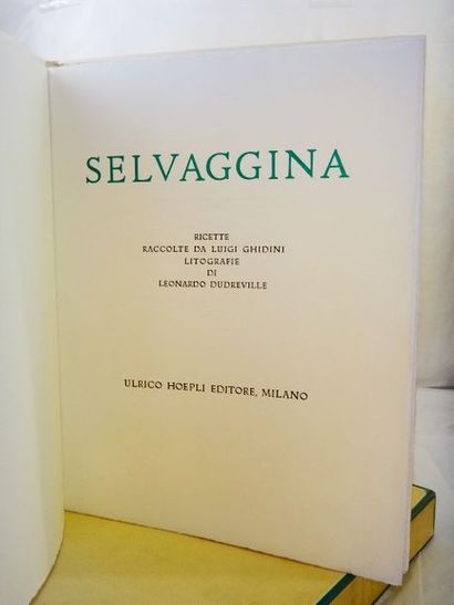 null GHIDINI, Luigi. Selvaggina Milano, Ulrico Hoepli, 1941. In-4 en feuilles sous...