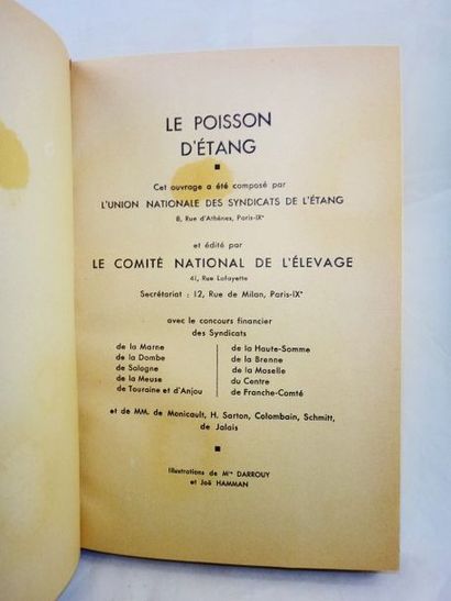 null GILBERT, Philéas. Le Poisson d'Etang. Paris, Comité National de l'Elevage, 1932....