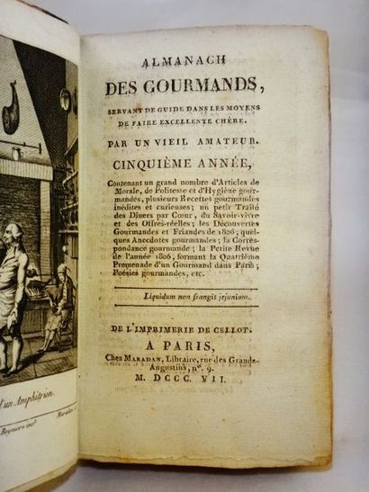 null GRIMOD de la REYNIERE, Alexandre-Balthazar-Laurent. Almanach des Gourmands servant...