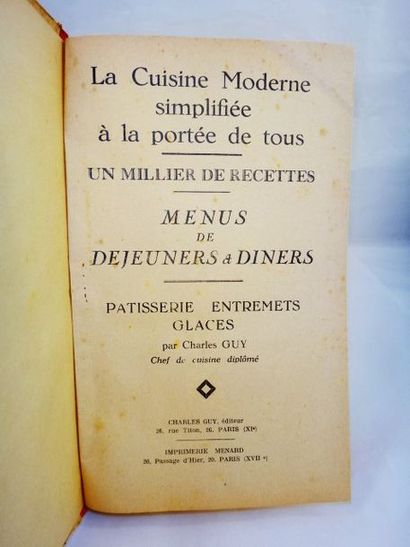 null GUY, Charles. La Cuisine Française simplifiée à la portée de tous. Paris, Ménard,...