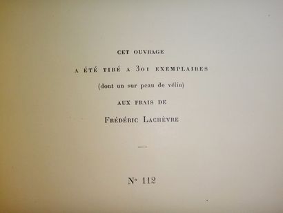 null LACHEVRE, Frédéric. La Chronique des Chapons et des Gélinottes du Mans. Paris,...