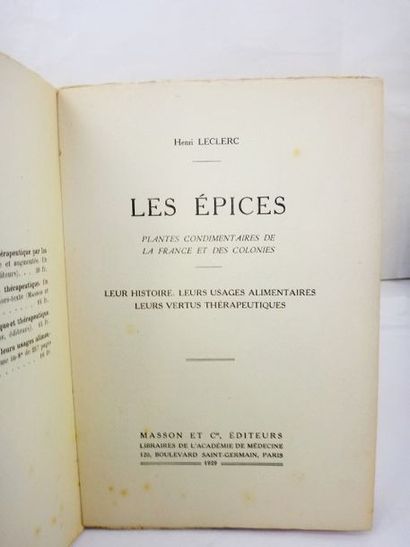 null LECLERC, Henri. Les Epices. Plantes condimentaires de la France et des colonies....