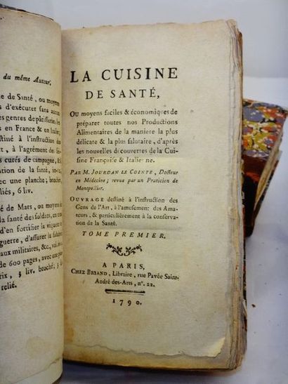 null LECOINTE, Jourdan. La cuisine de Santé Paris, Briand, 1790. 3 volumes in-8,...